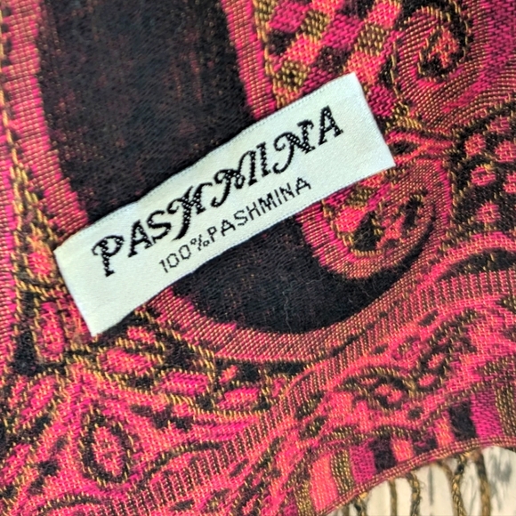 100% PASHMINA Paisley Shawl Scarf - Picture 16 of 16